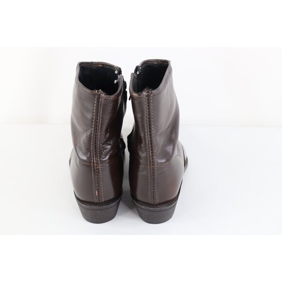 Vtg 70s Streetwear Mens 10 EW Tribal Leather Side Zip Chelsea Boots Brown USA main image 12